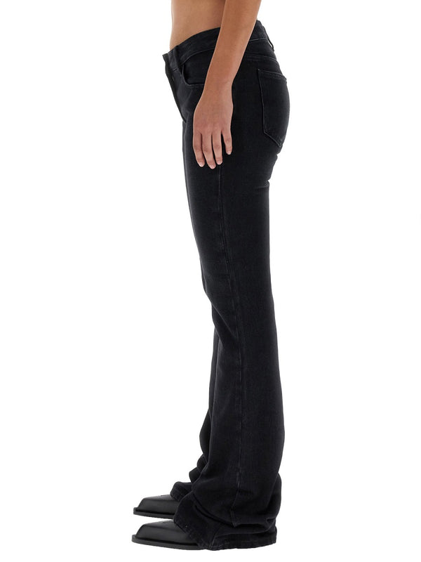 Wide Leg Jeans Black Cotton