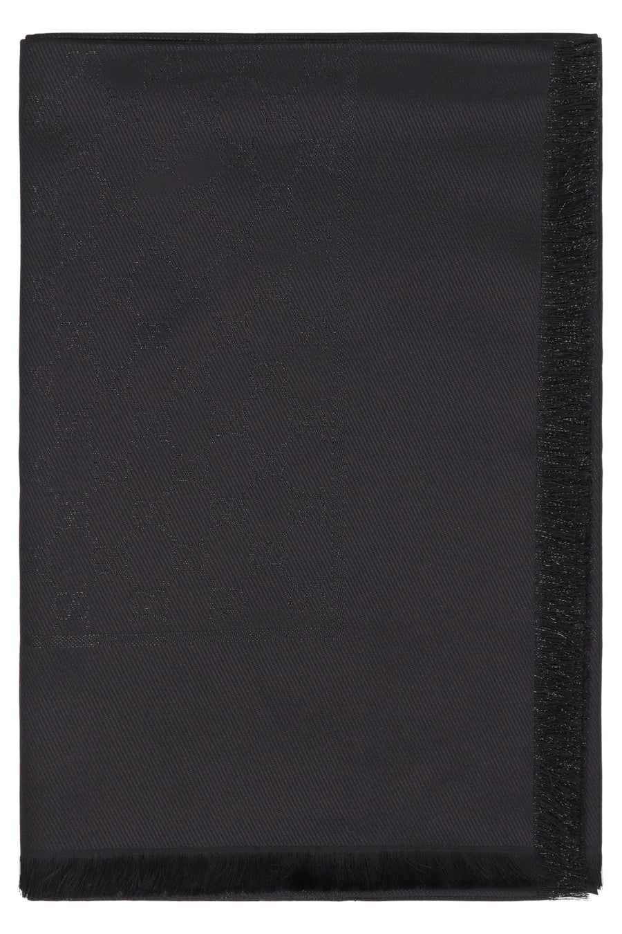 Shawl Gg Lamé Wool And Silk, Black Scarf