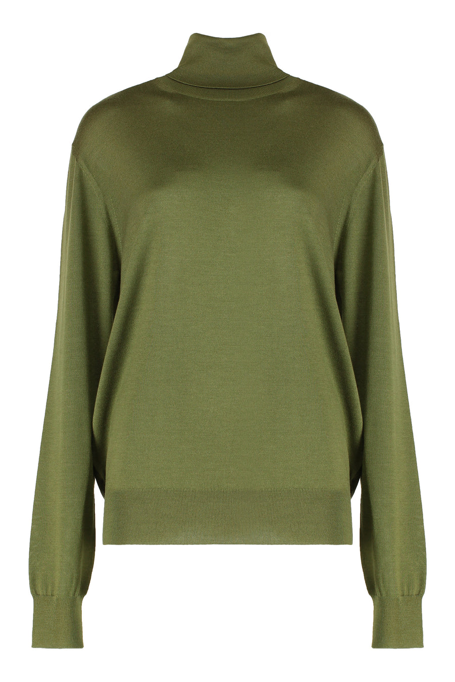 Wool Blend Turtleneck Sweater Green