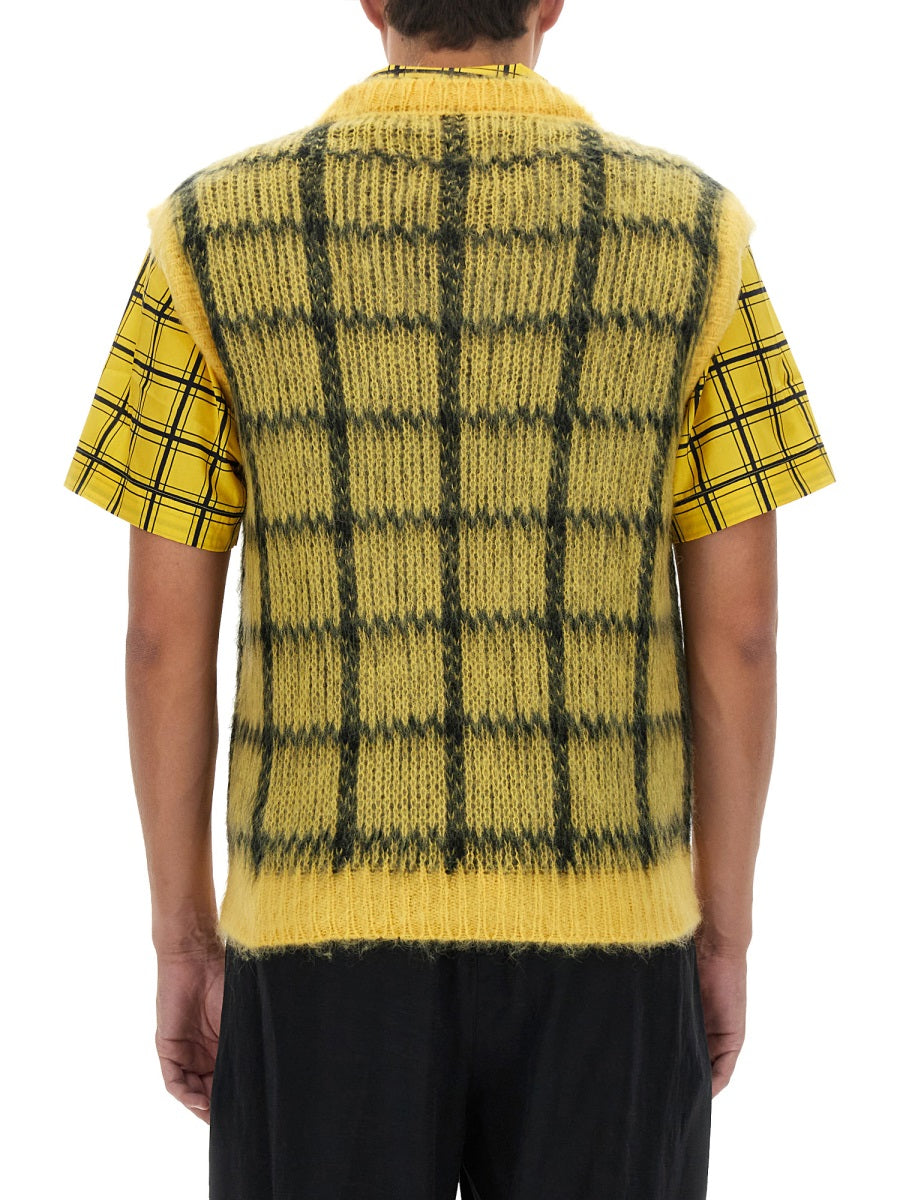 Quad Vest Yellow Acetate Knit Jumpers