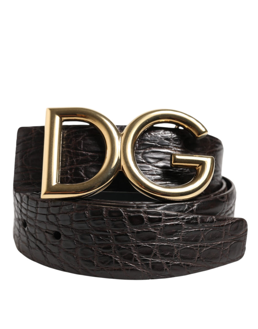 Dolce & Gabbana 100% Caiman Leather belt in black