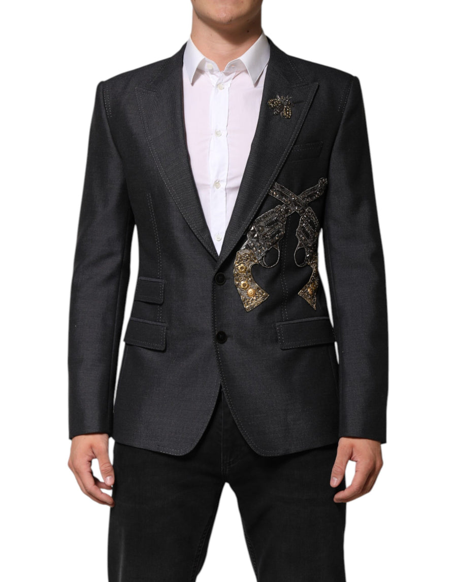 Dolce & Gabbana 65% Virgin Wool 25% Mohair 6% Polyester 4% Silk blazer in gray