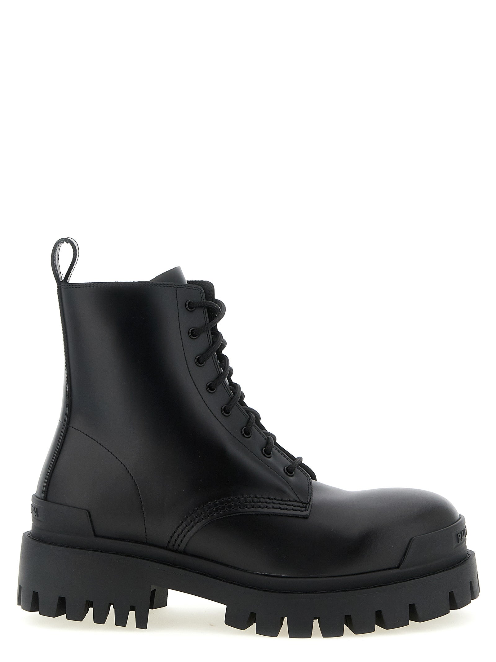 Strike amphibian Black Calfskin Leather (bos Taurus) Boots, Ankle Boots
