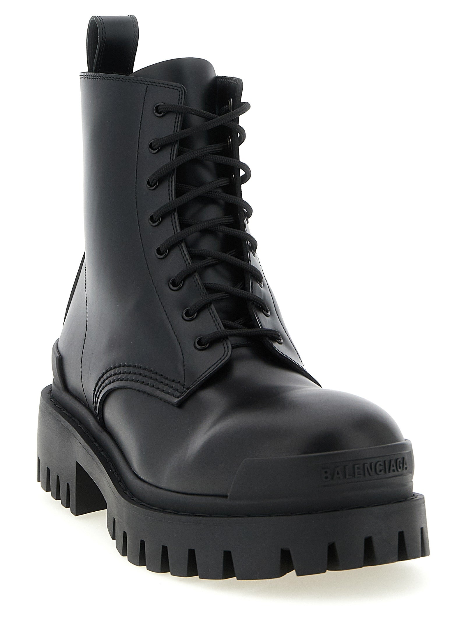 Strike amphibian Black Calfskin Leather (bos Taurus) Boots, Ankle Boots