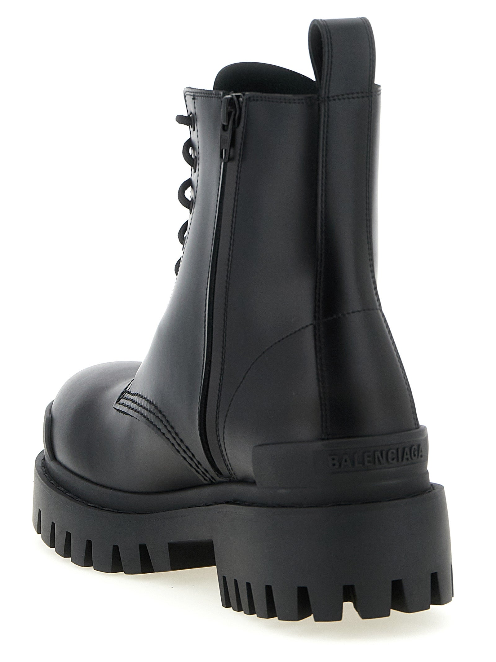 Strike amphibian Black Calfskin Leather (bos Taurus) Boots, Ankle Boots