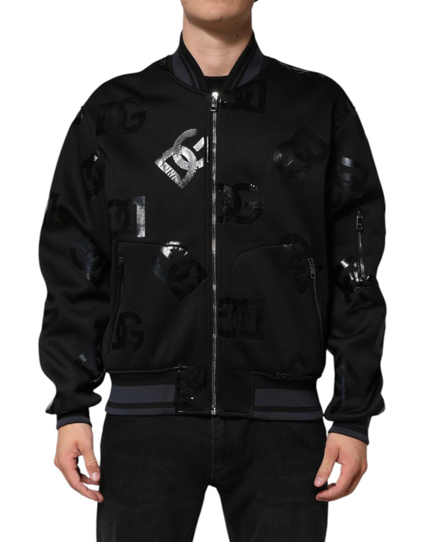 Dolce & Gabbana 90% Wool 10% Cashmere bomber jacket in black