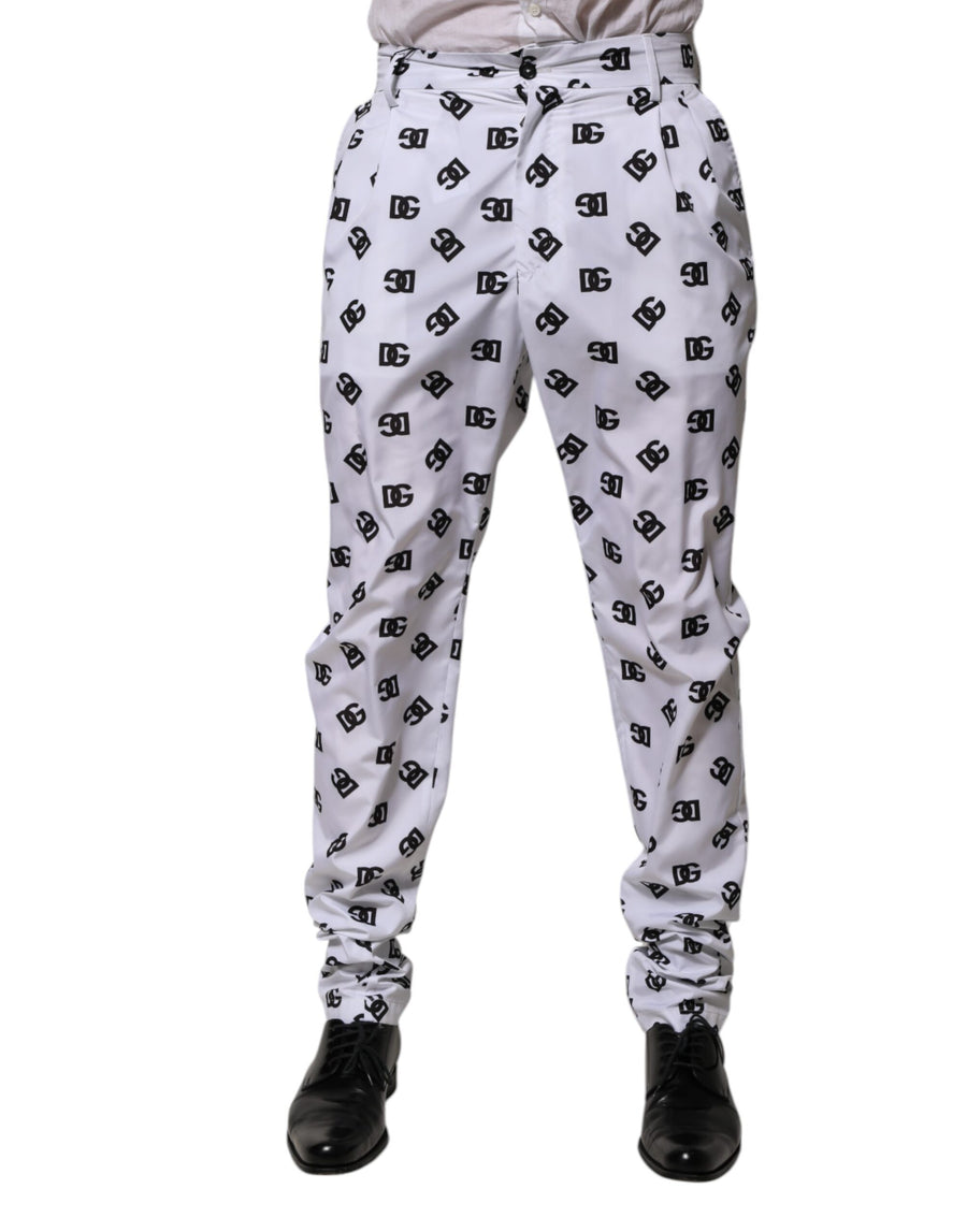Dolce & Gabbana 100% Polyester trousers in white