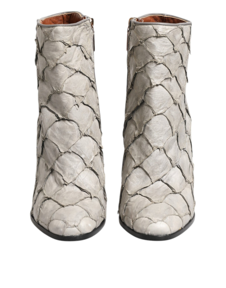 Dolce & Gabbana Leather ankle boot in white