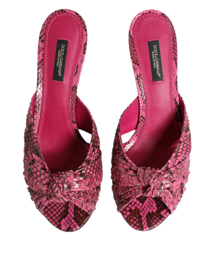 Dolce & Gabbana 100% Python Leather heel in pink — view 2