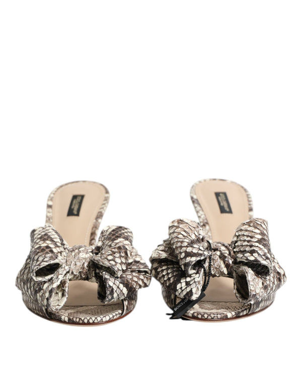 Dolce & Gabbana 100% Python Leather mule in multicolor