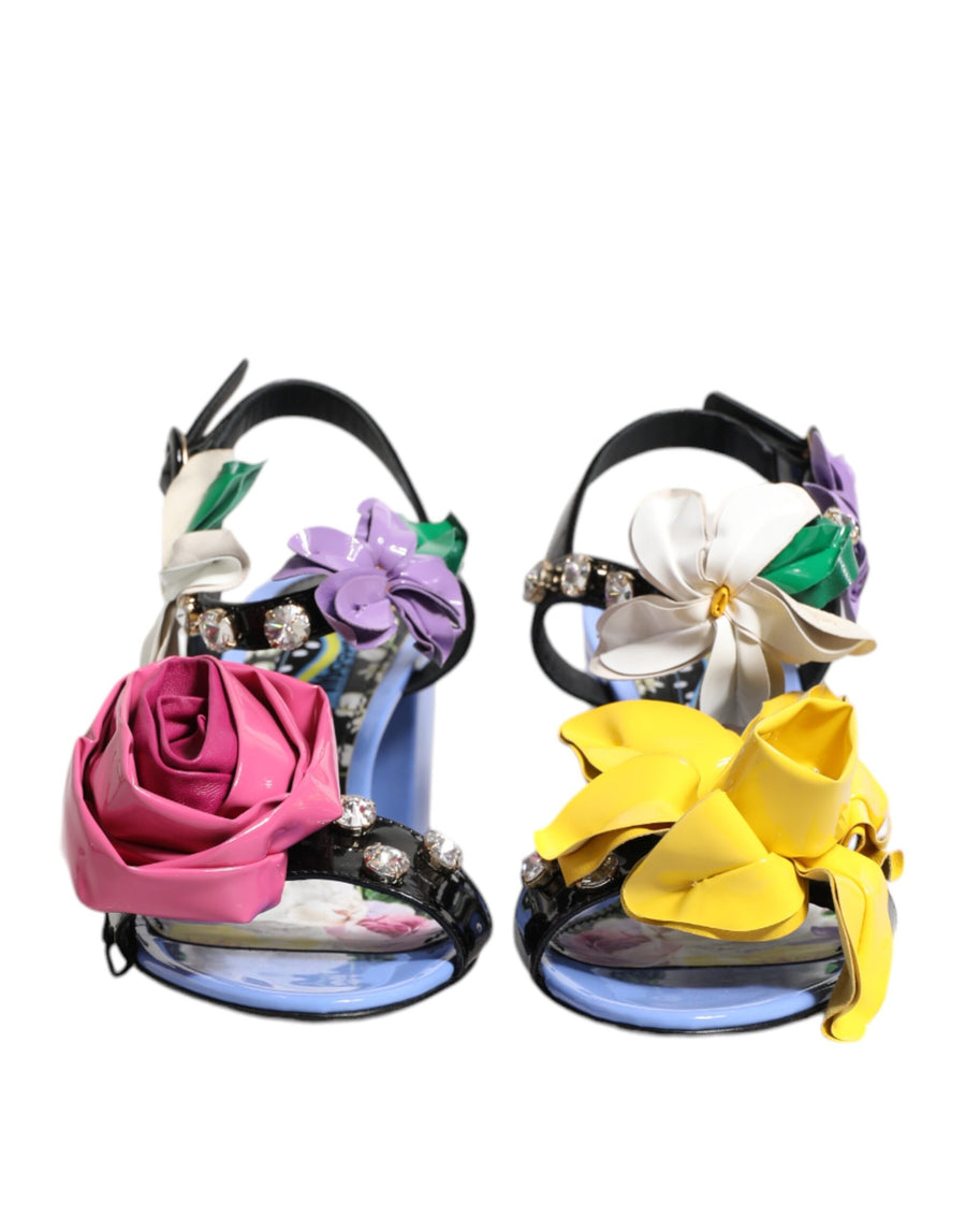 Dolce & Gabbana 100% Lambskin Leather heel sandal in multicolor