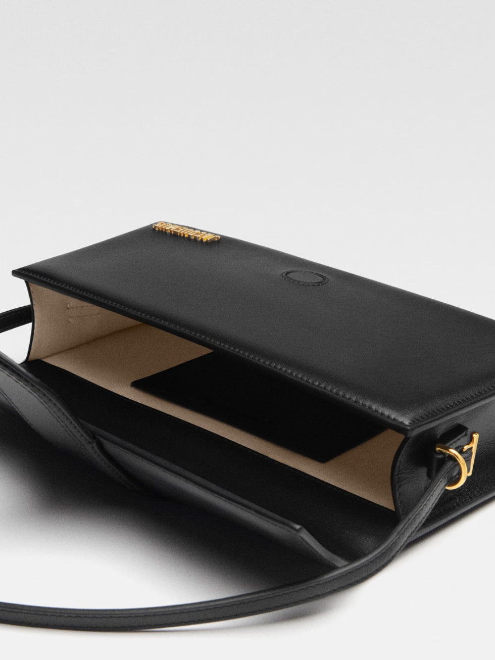 Black Leather Le Bambino Long Bag