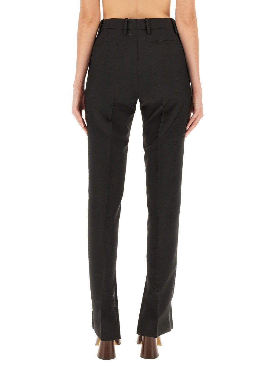 Trousers With Clamp, Black Mohair