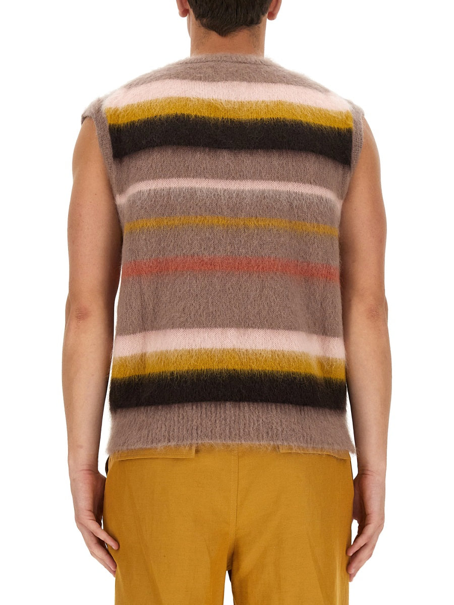 Vest With Stripe Pattern Multicolour Mohair Waistcoats & Gilets