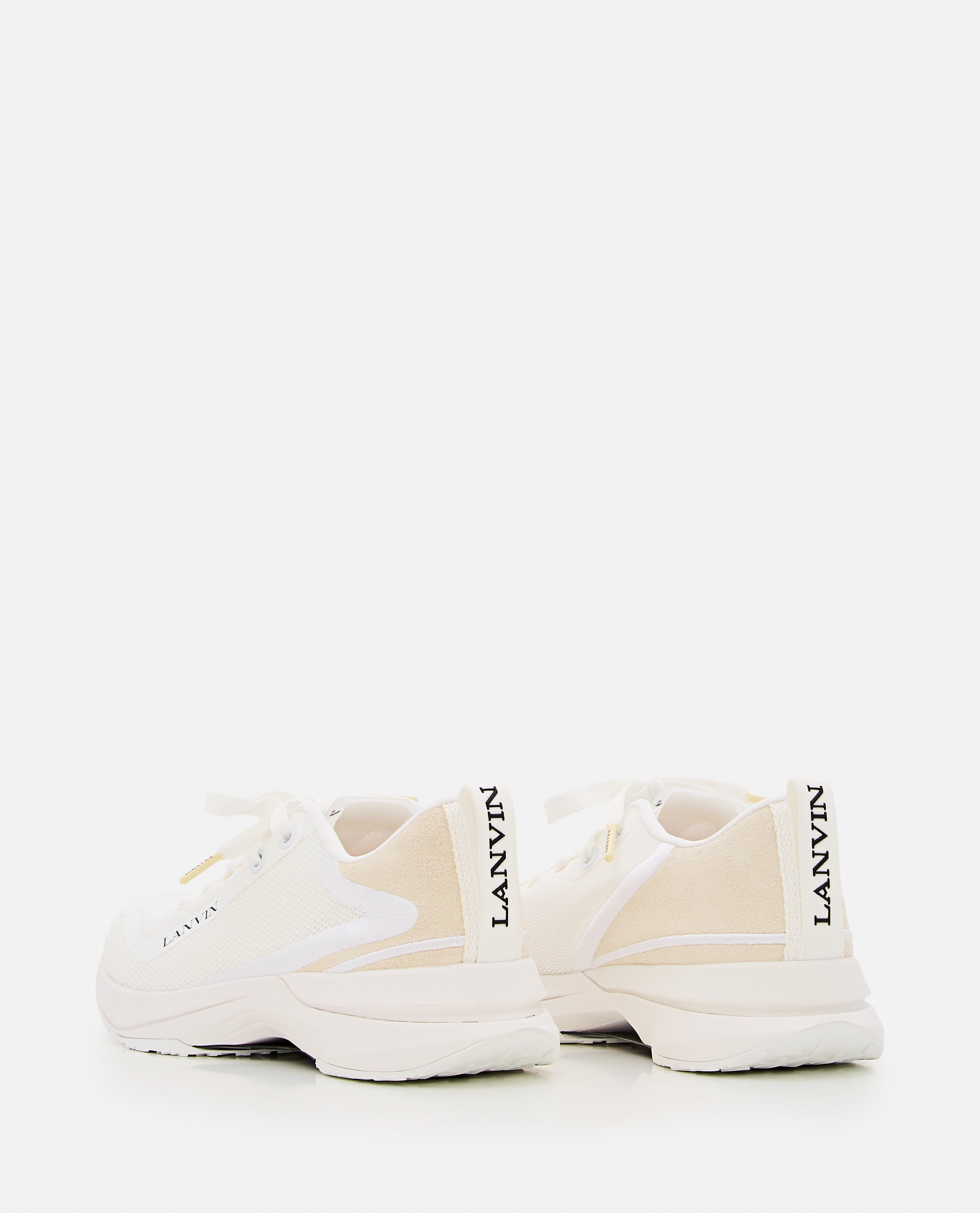 Lanvin Sneakers White Textile Calf Leather