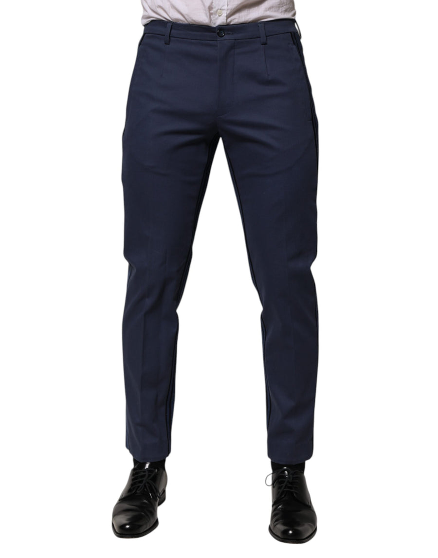 Dolce & Gabbana 97% Cotton 3% Elastane trousers in navy