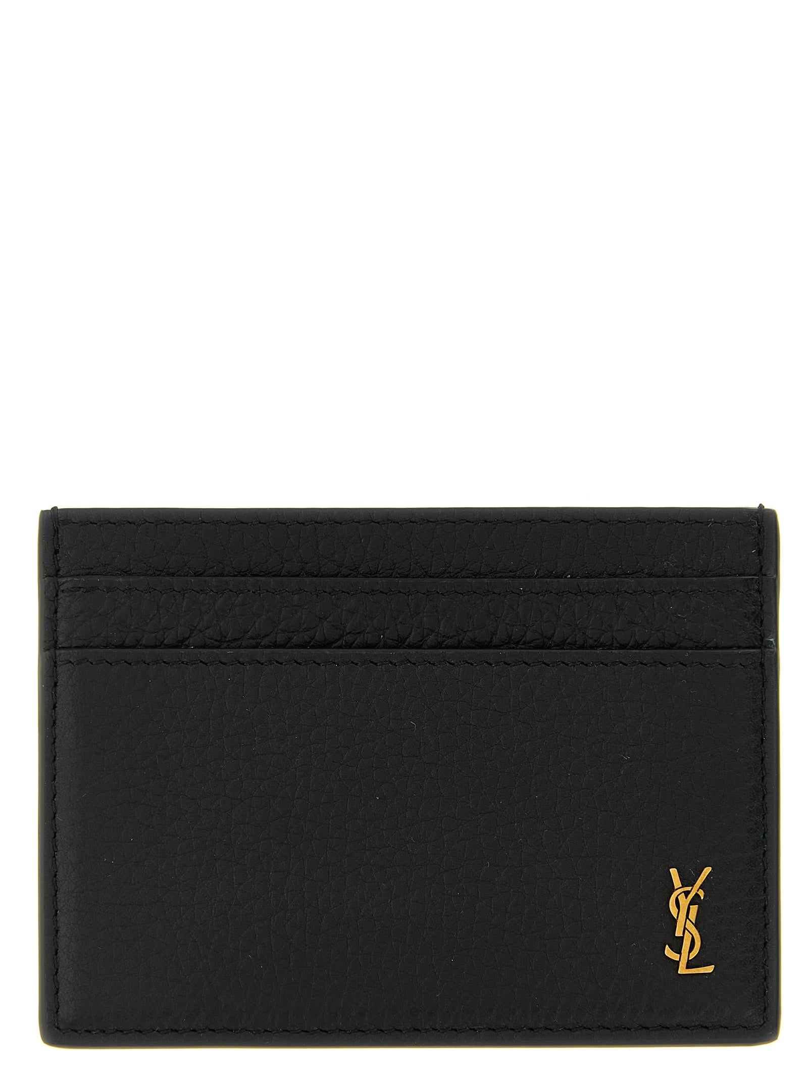 Tiny Cassandre card holder Black Calfskin Leather (bos Taurus) Wallets, Holders