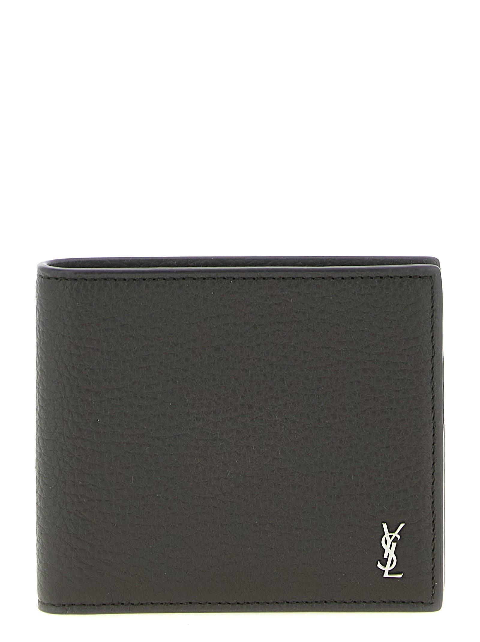 East-West wallet Brown Calfskin Leather (bos Taurus) Wallets, Card Holders