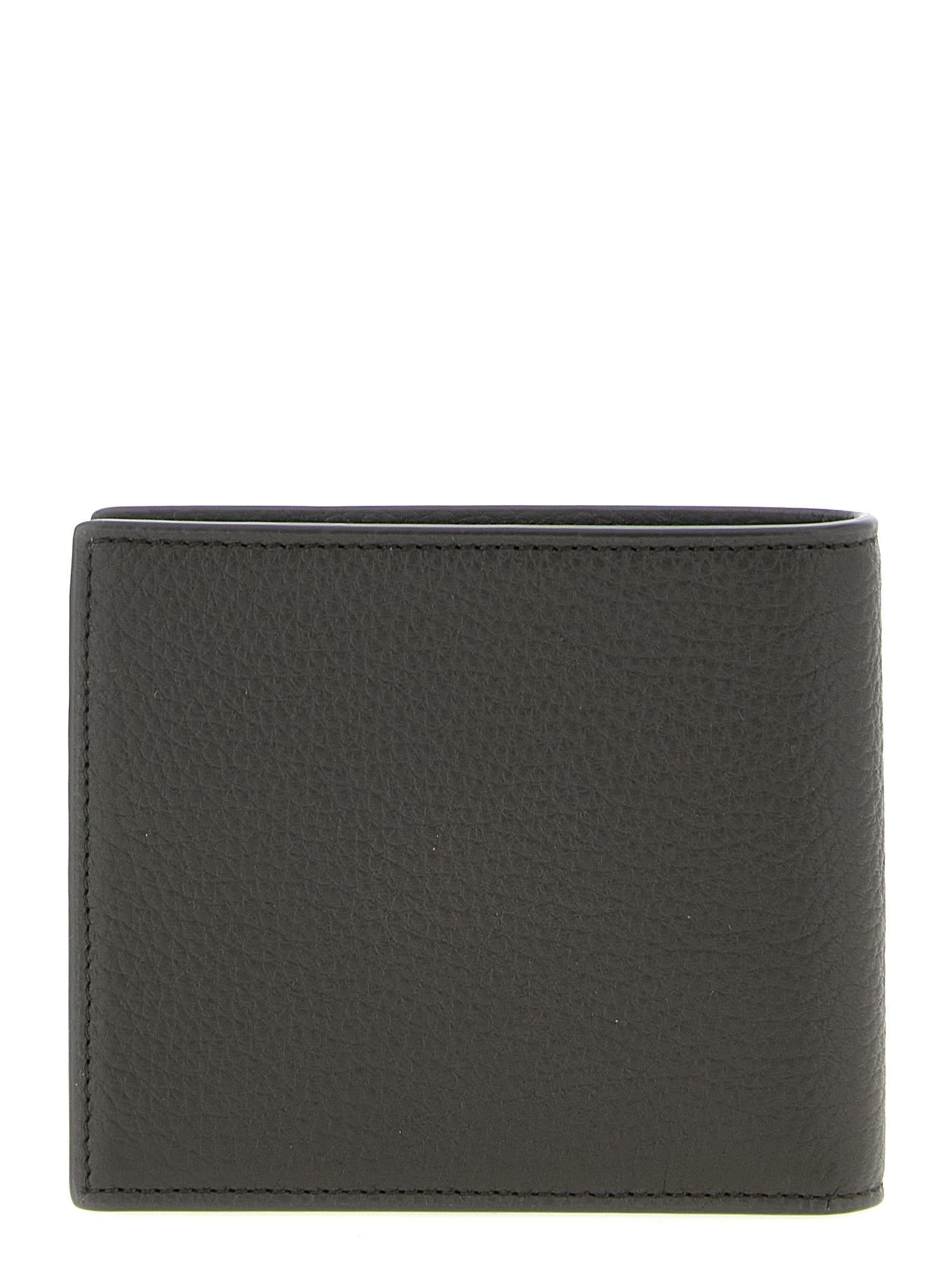 East-West wallet Brown Calfskin Leather (bos Taurus) Wallets, Card Holders