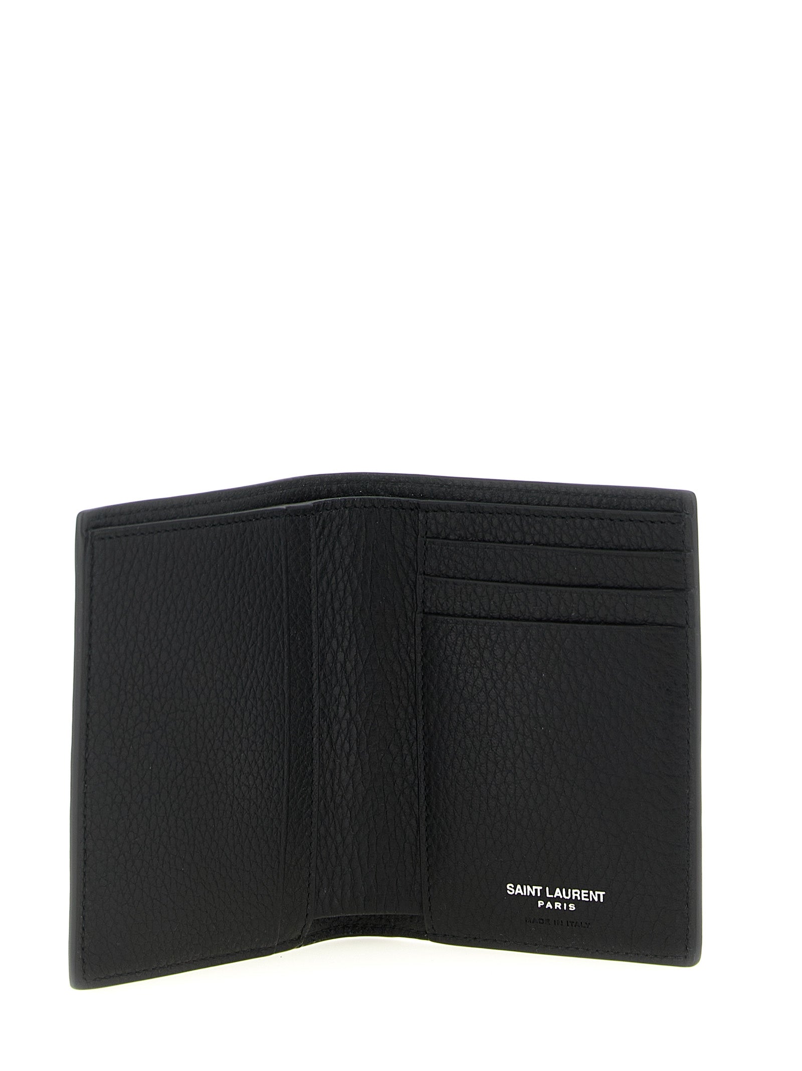 Tiny Cassandre card holder Black Calfskin Leather (bos Taurus) Wallets, Holders