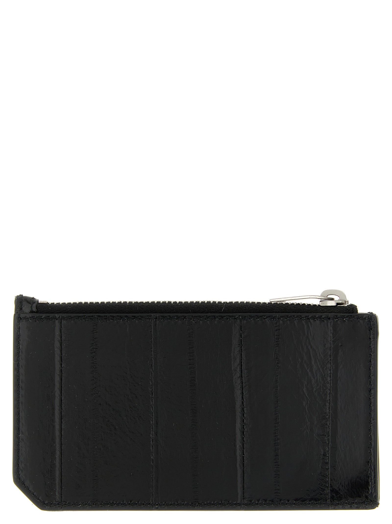 Tiny Cassandre card holder Black Eel Skin Wallets, Holders