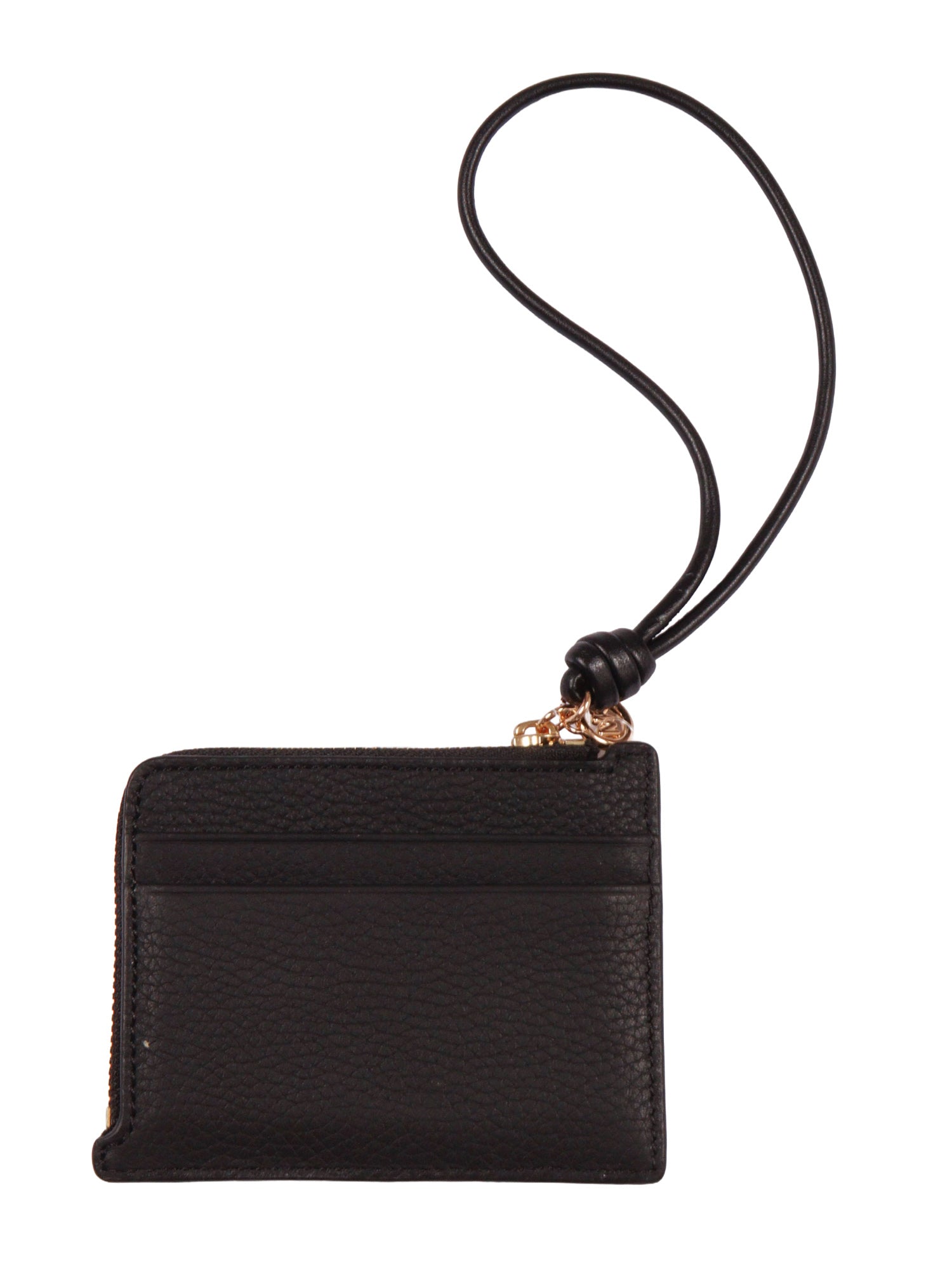 SM CARD CASE WRISTLET Black Cow Leather Handbag