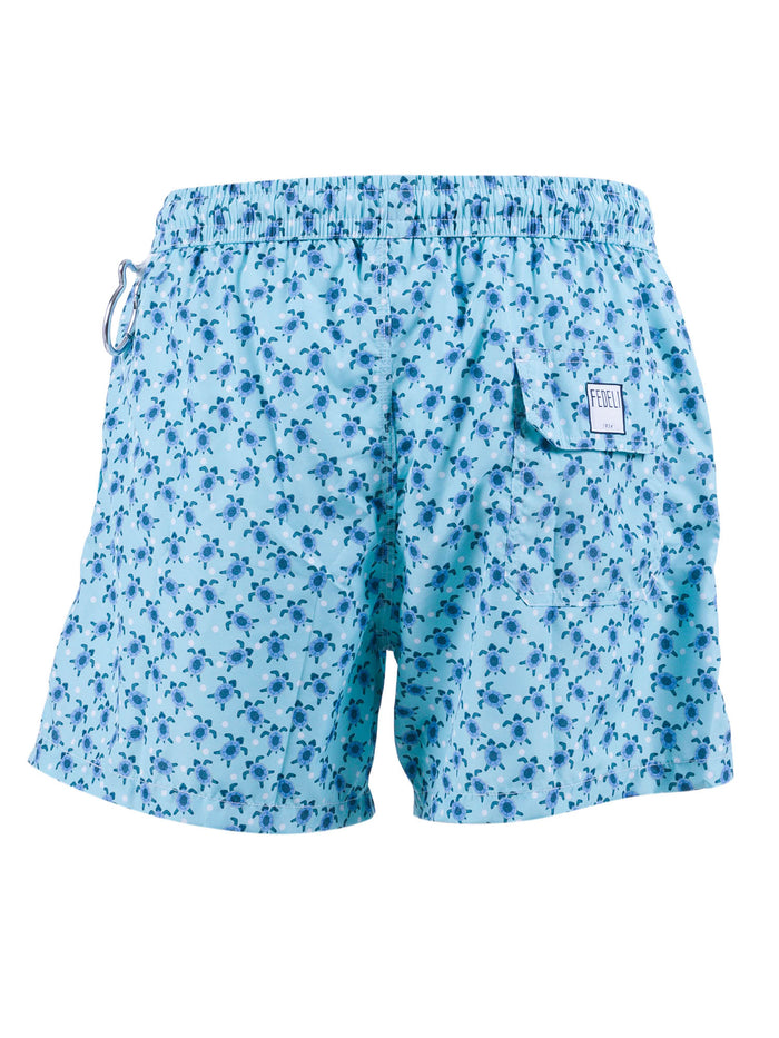 Swim Trousers Woven Fabric Man Blue Polyester Costume