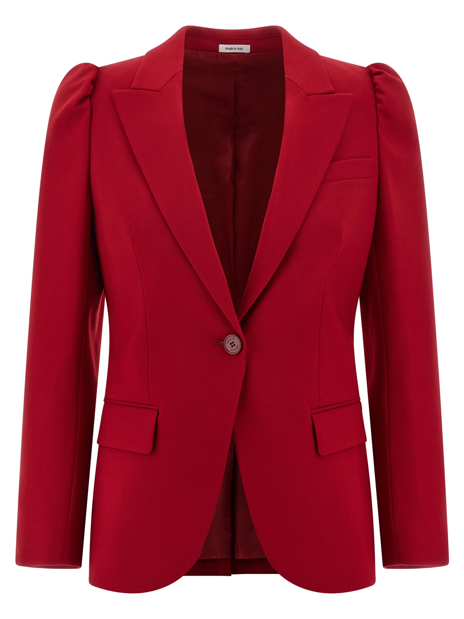 Single-breasted blazer Red Wool Blazer, Suits