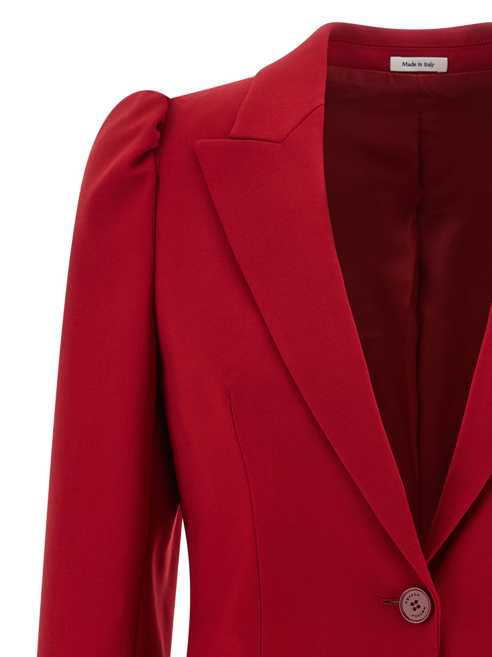 Single-breasted blazer Red Wool Blazer, Suits