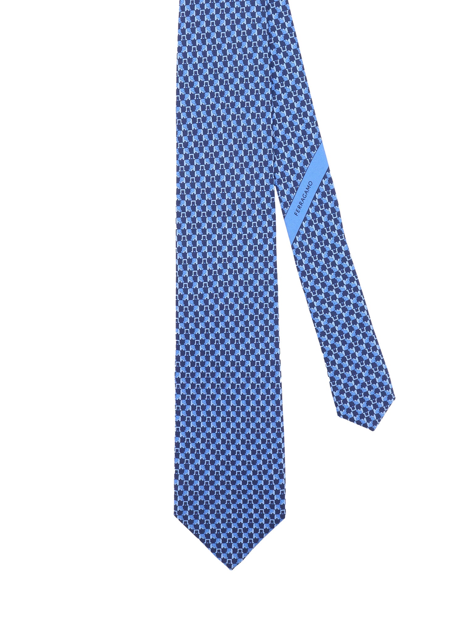 Ferragamo Ties Blue Seta
