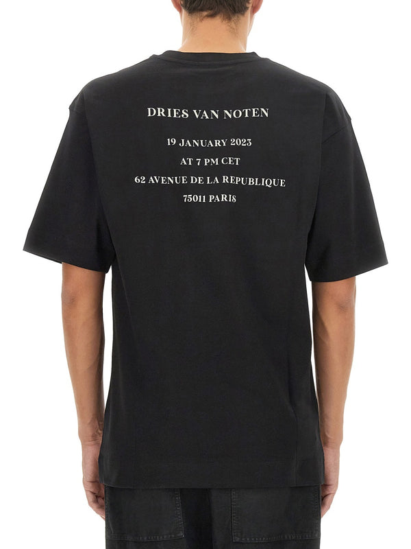 Black T-Shirt With Logo Cotton T-shirts