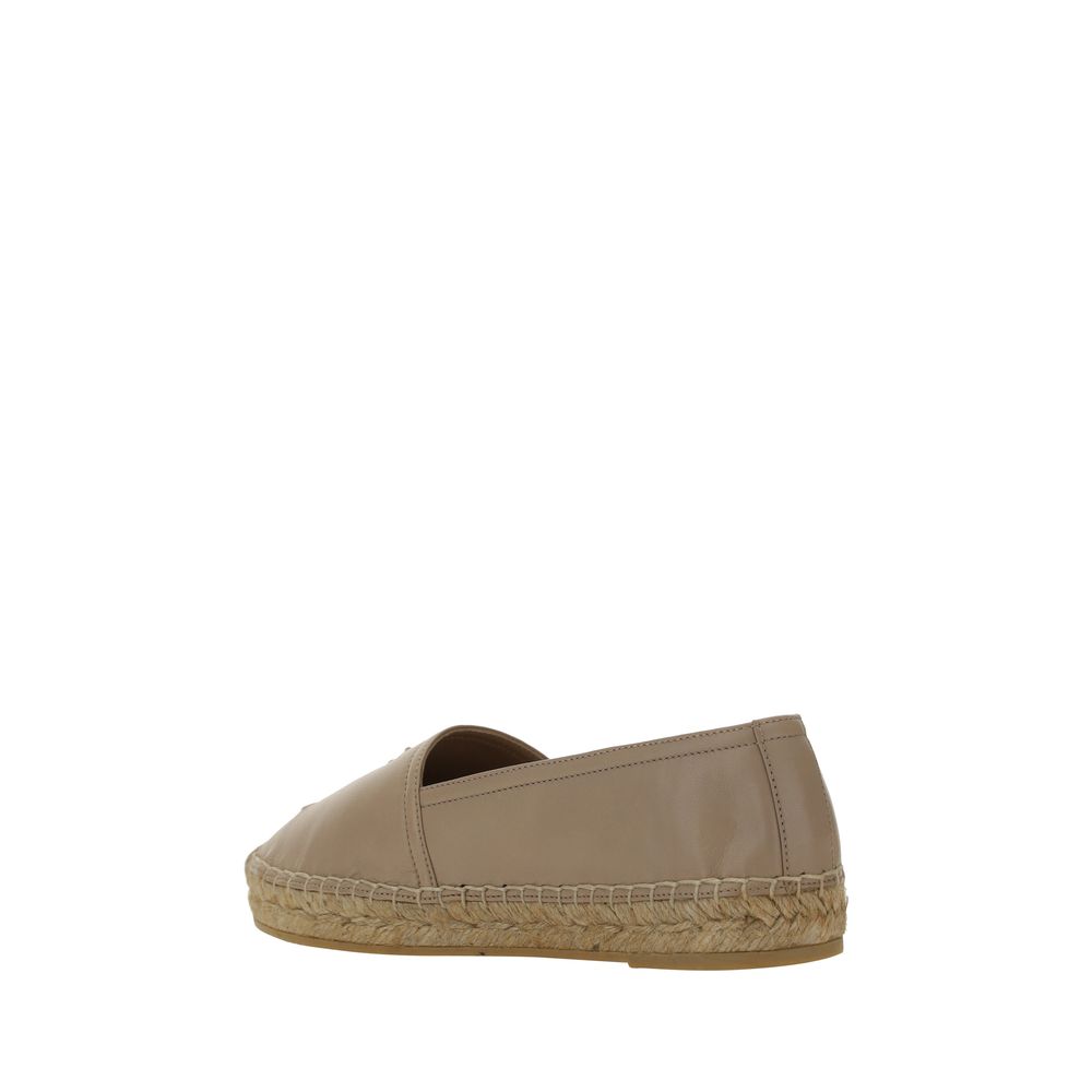 Saint Laurent Upper 100% Lambskin espadrille flat in beige — view 3
