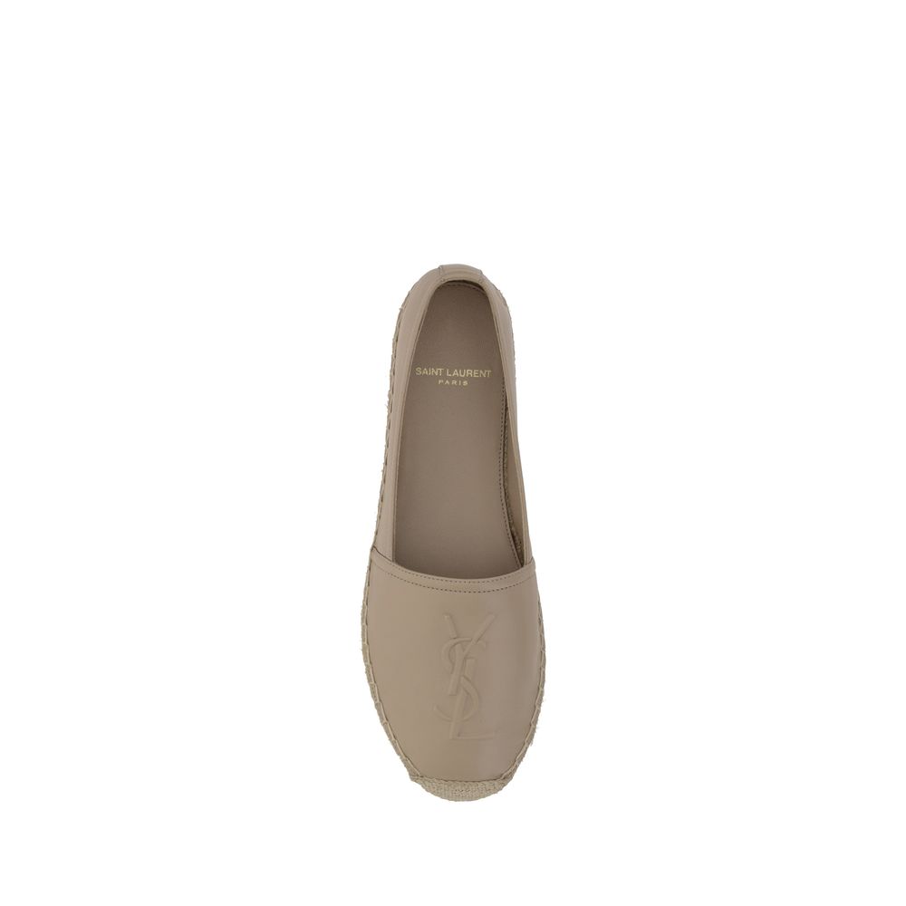 Saint Laurent Upper 100% Lambskin espadrille flat in beige — view 4