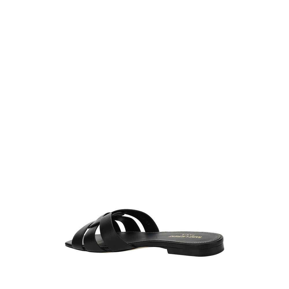 Saint Laurent Upper 100% calf leather (Bos Taurus) sandals in black — view 3