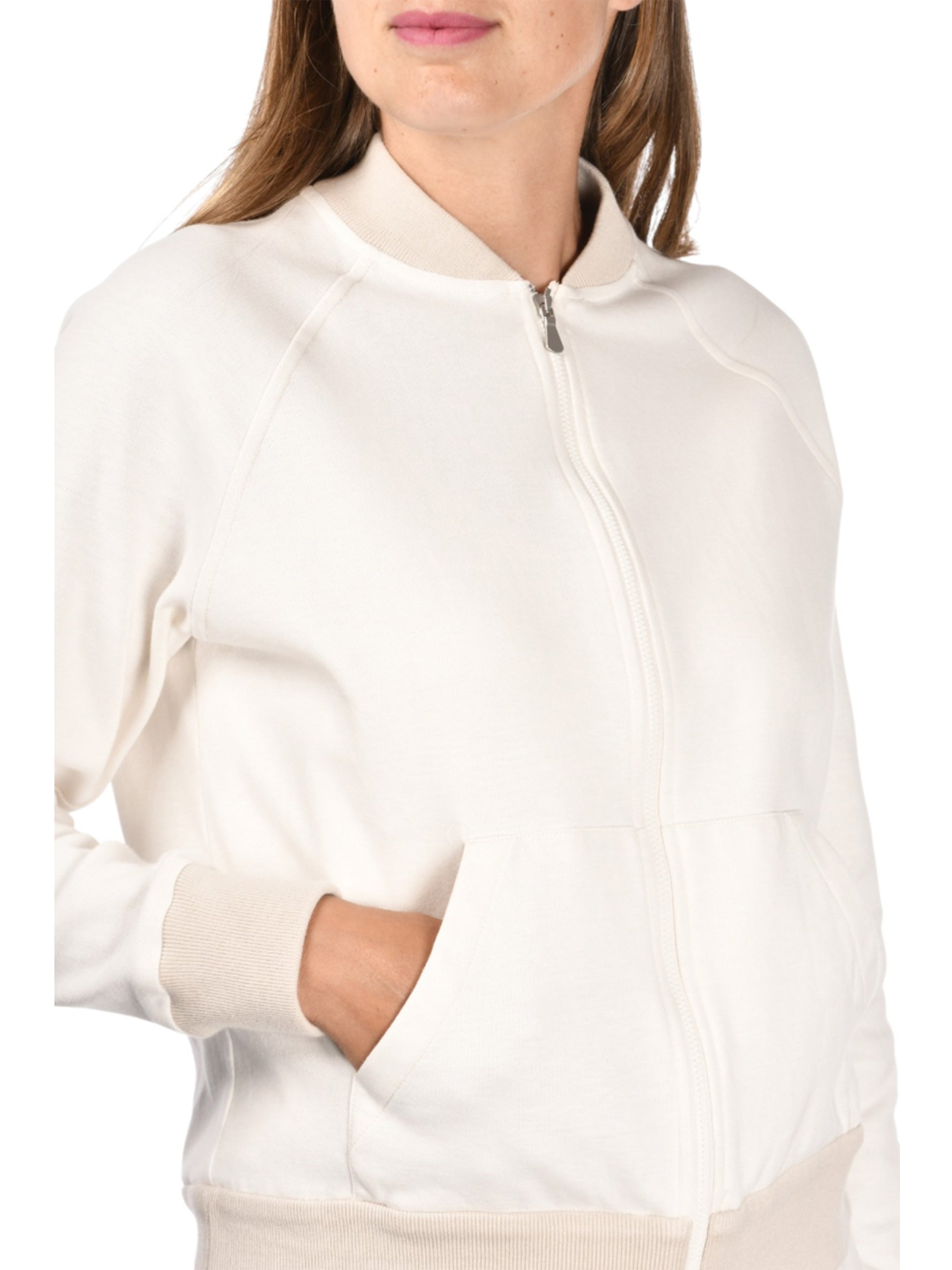 Bomber Zip White Co Pa + Bordi Giacca