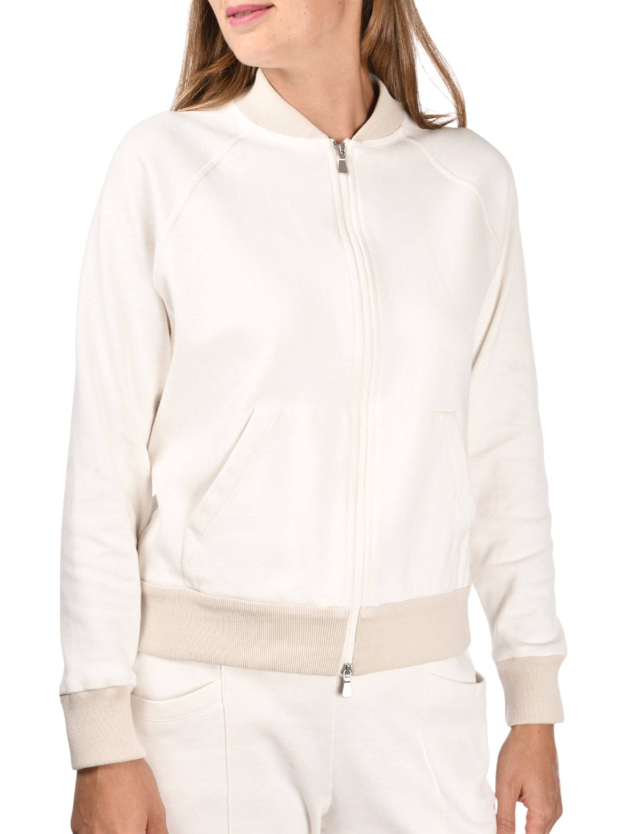 Bomber Zip White Co Pa + Bordi Giacca