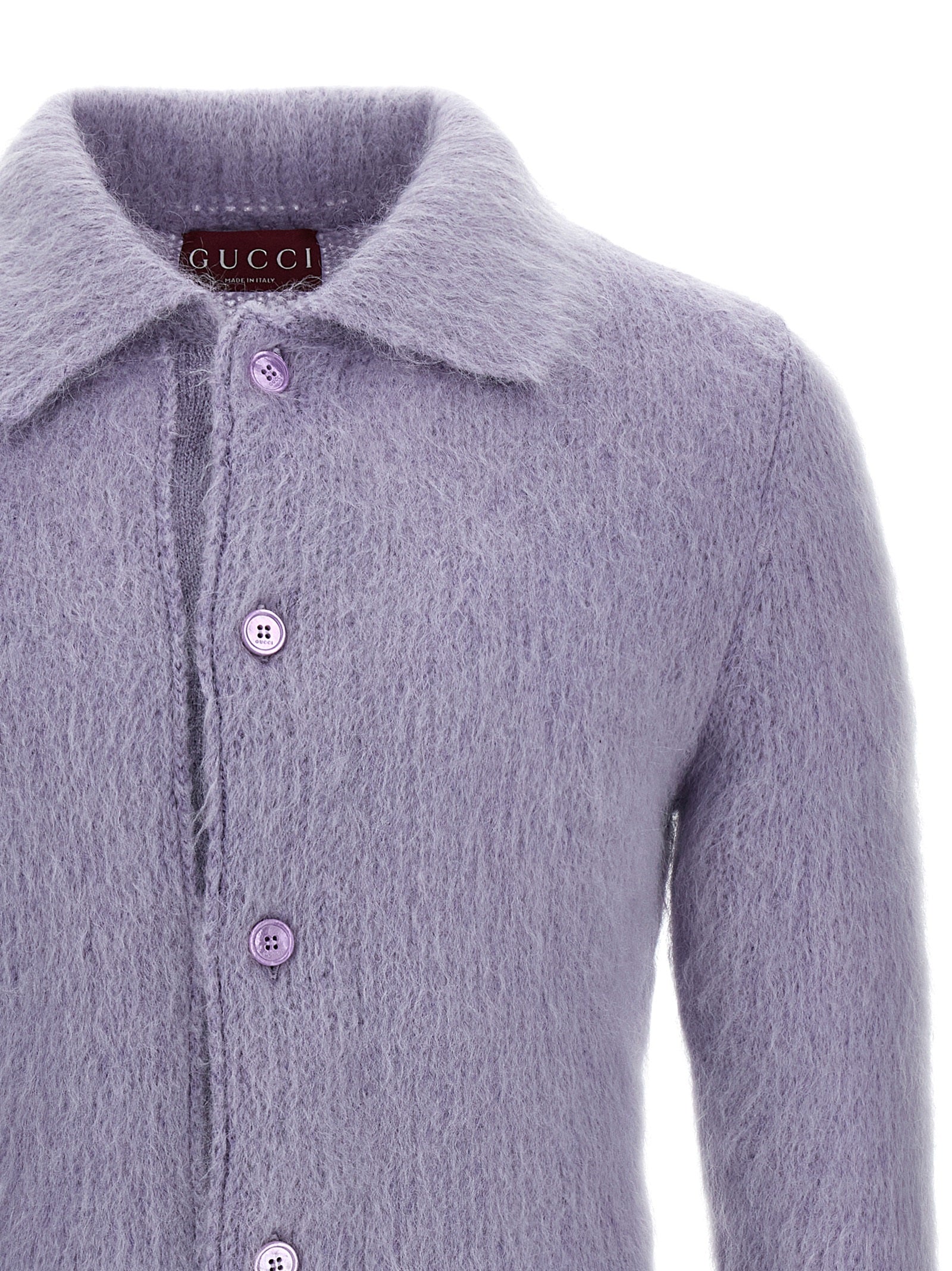 Polo cardigan Purple Mohair Wool Polyamide Sweater, Cardigans
