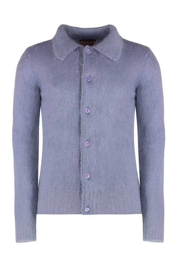 Cardigan Brushed Mohair Wool Lilac Cardigans