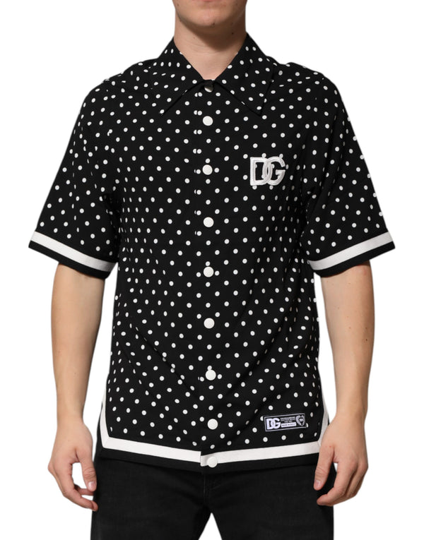 Dolce & Gabbana 97% Rayon polo in black