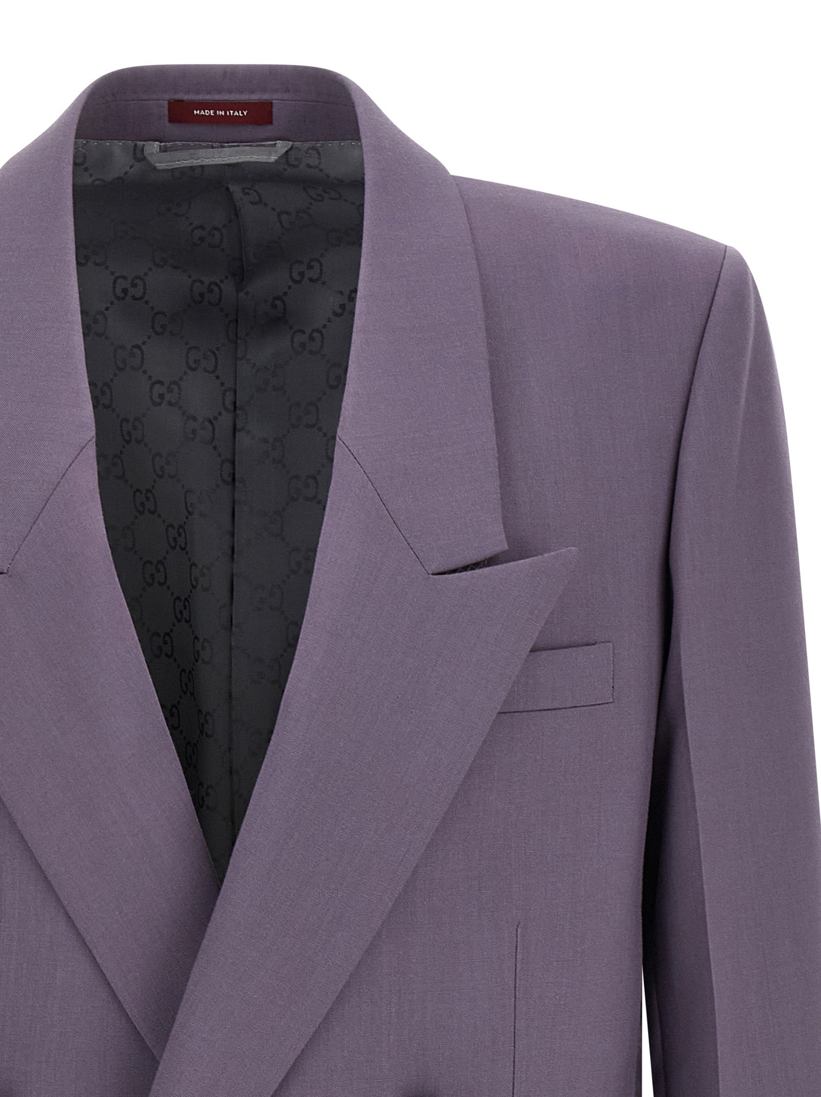 Double-breasted wool blazer Purple
