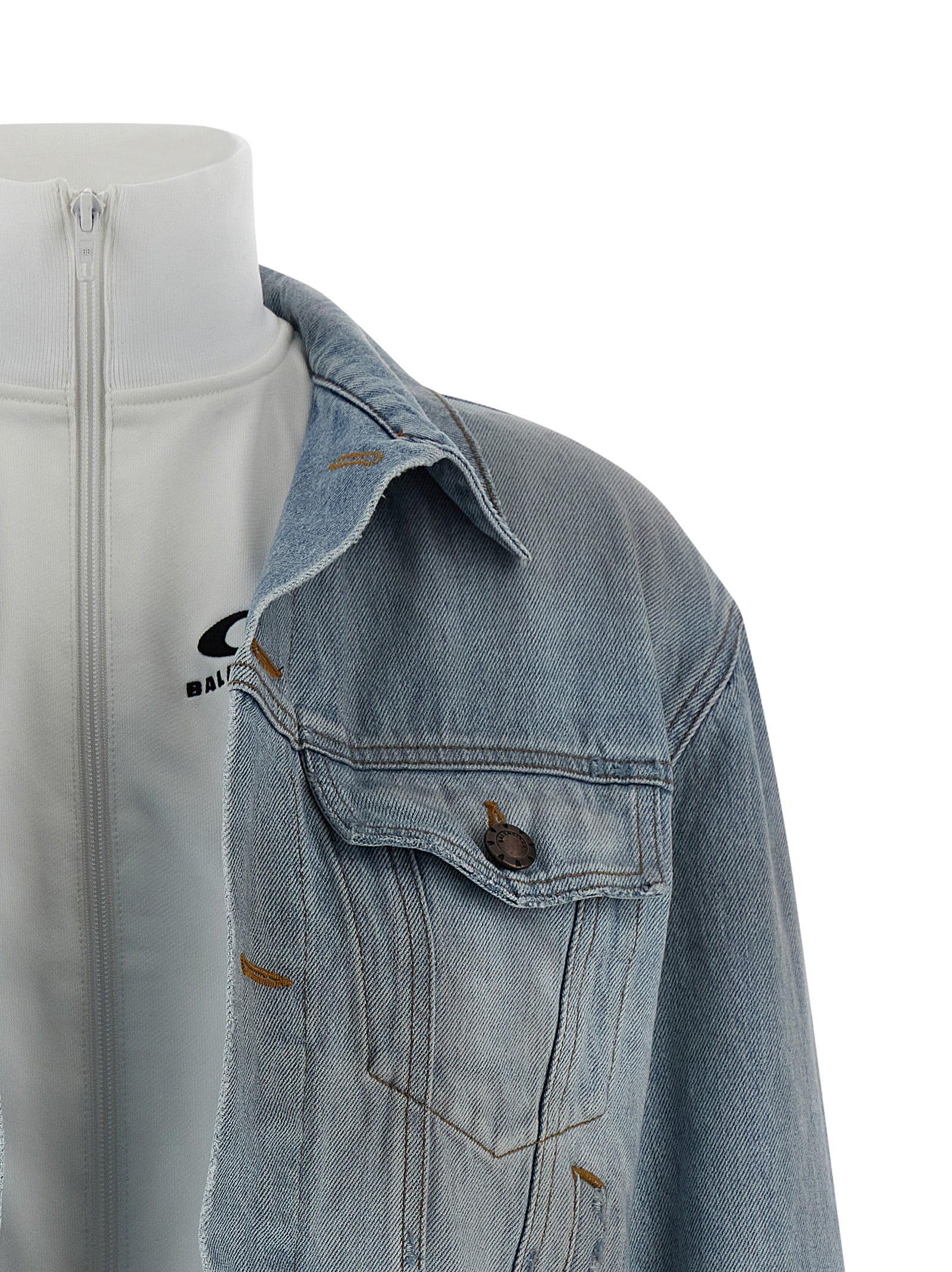 Double layer jacket Light Blue Cotton Down Jacket, Parka, Casual