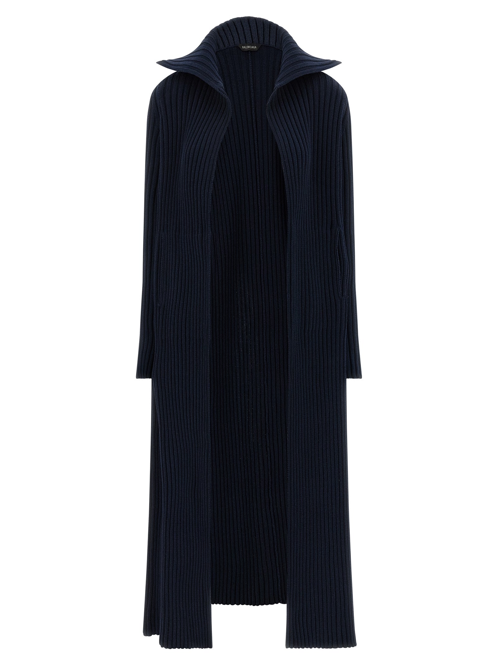 Ribbed cardigan Blue Polyester Sweater, Cardigans