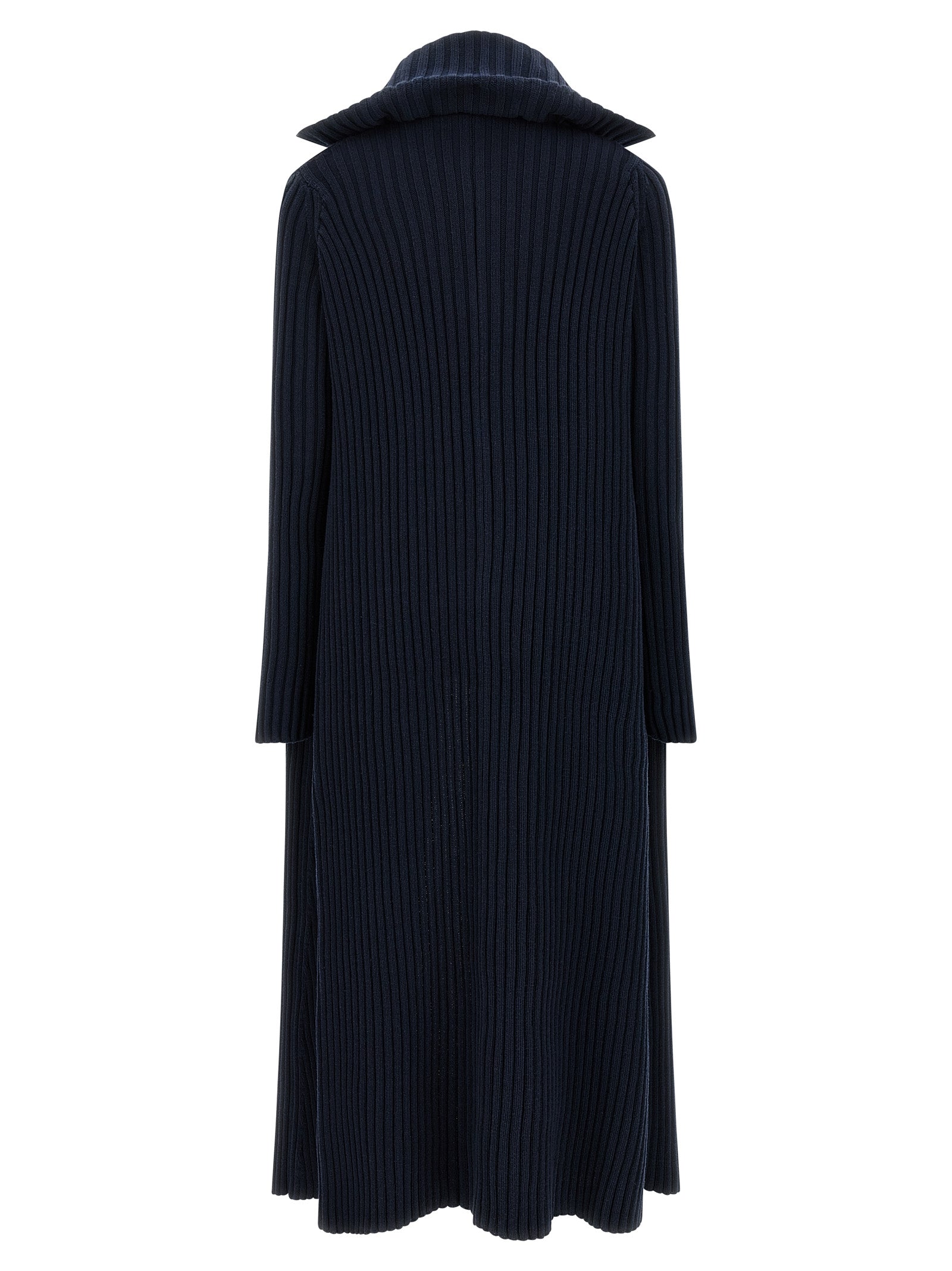 Ribbed cardigan Blue Polyester Sweater, Cardigans