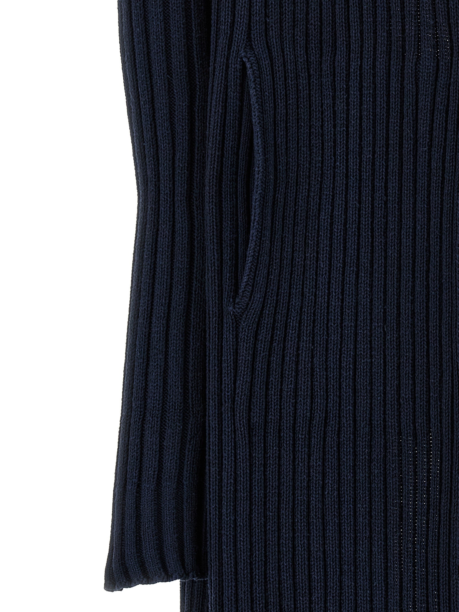 Ribbed cardigan Blue Polyester Sweater, Cardigans