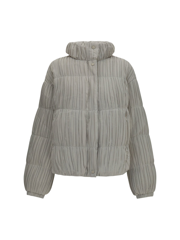 Gongdid Design Inner: 100% Goose Down; Outer: 100% Polyester down jacket in beige