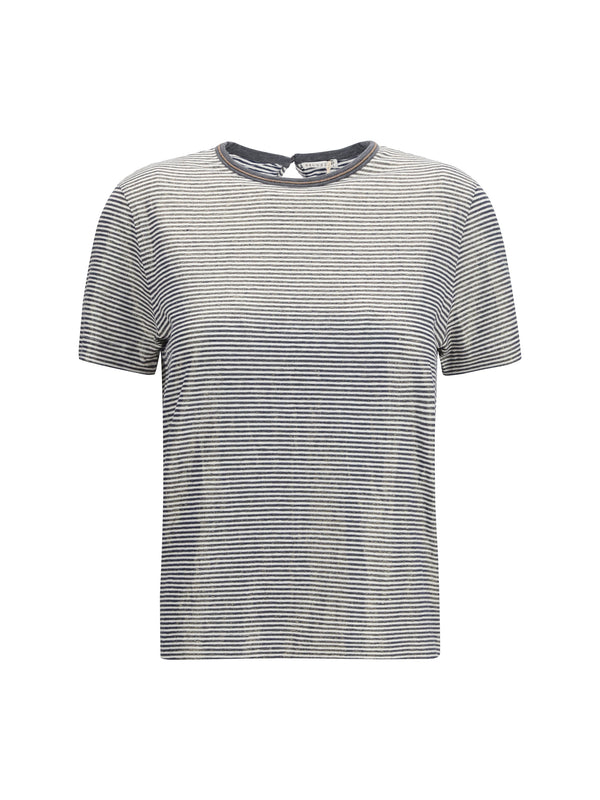 Brunello Cucinelli 96% Linen t-shirt in blue