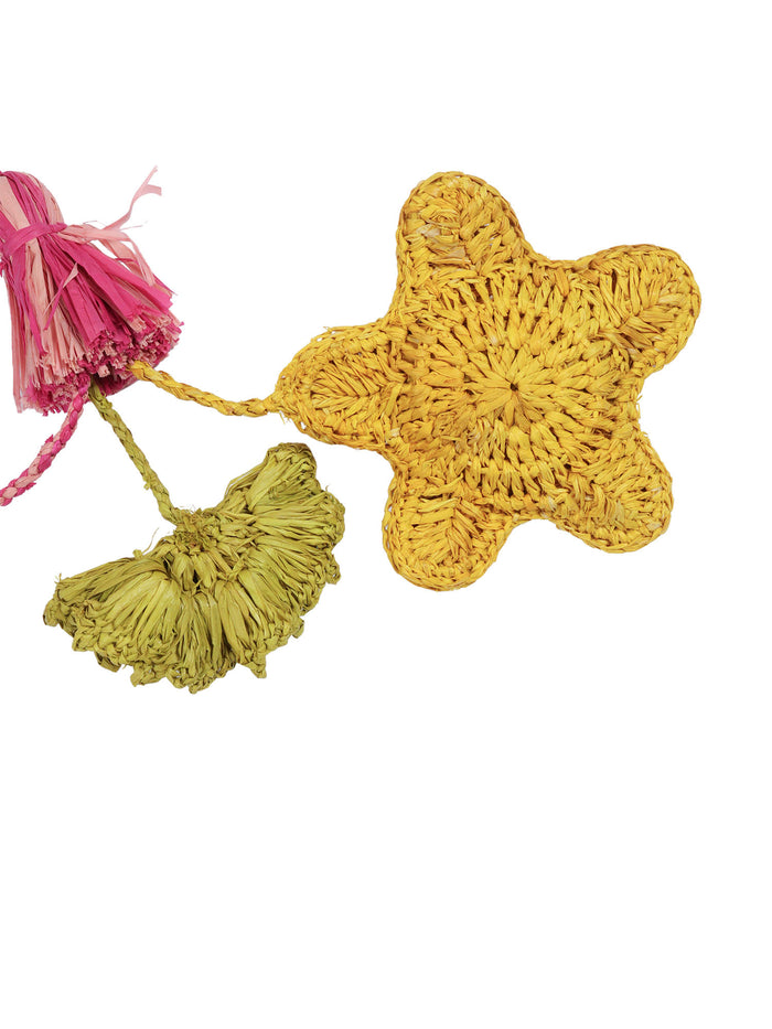 Accessory - Bag Charm Pink Fish Raphia Fabric 2 Leather