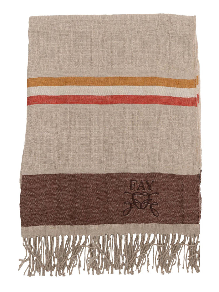 Brown stole Multicolor Linen Cape