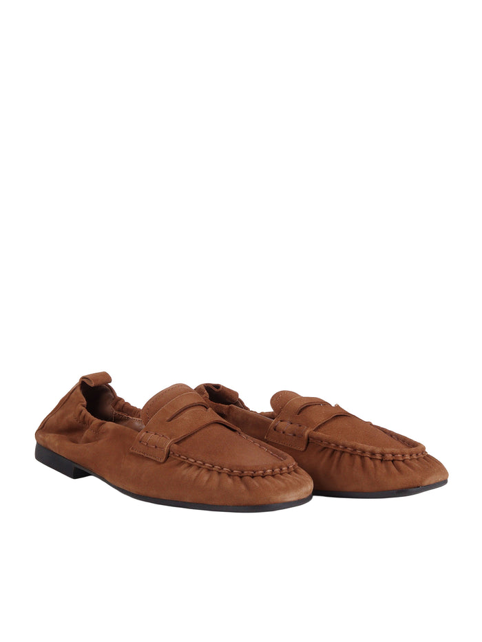 Woman Suede Loafer Brown Calf