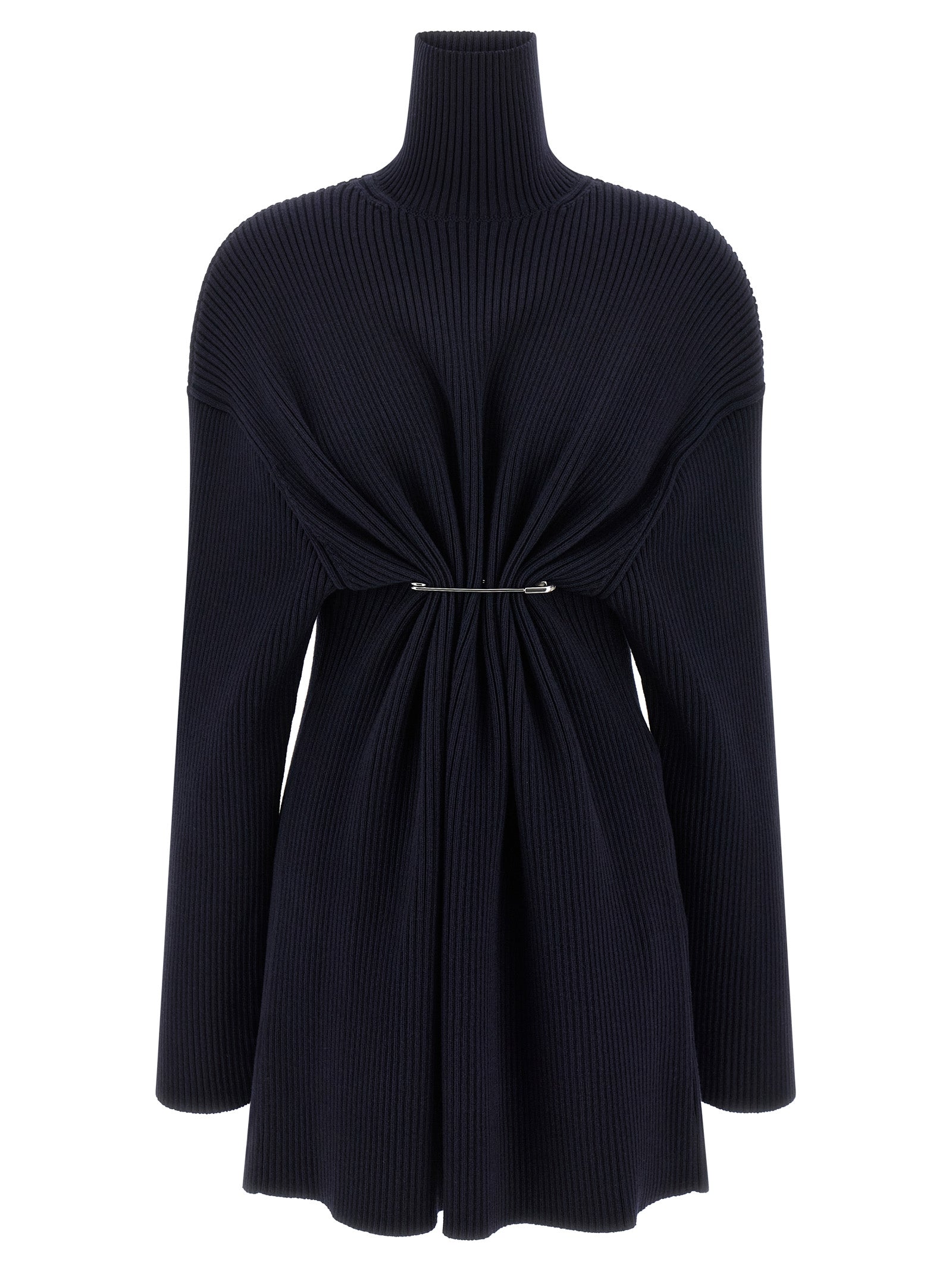 Pinched dress Blue Wool